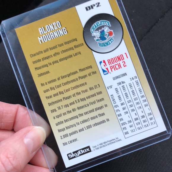 Alonzo Mourning NBA draft basketball card - Picture 2 of 2